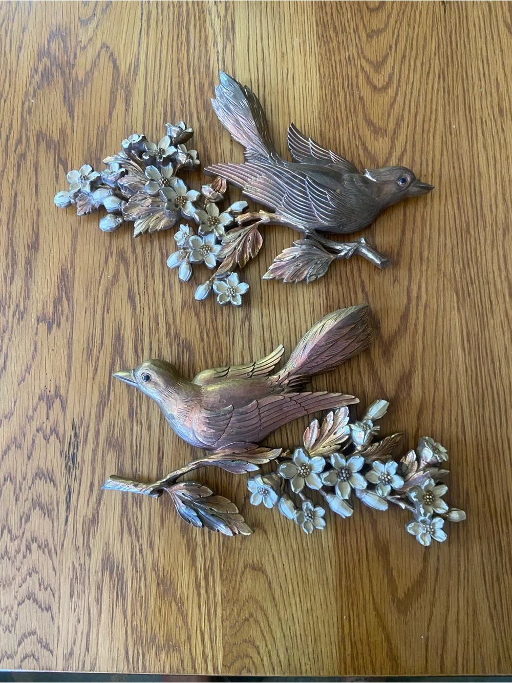 Vintage MCM Syroco Bird Wall Plaques- set of 2